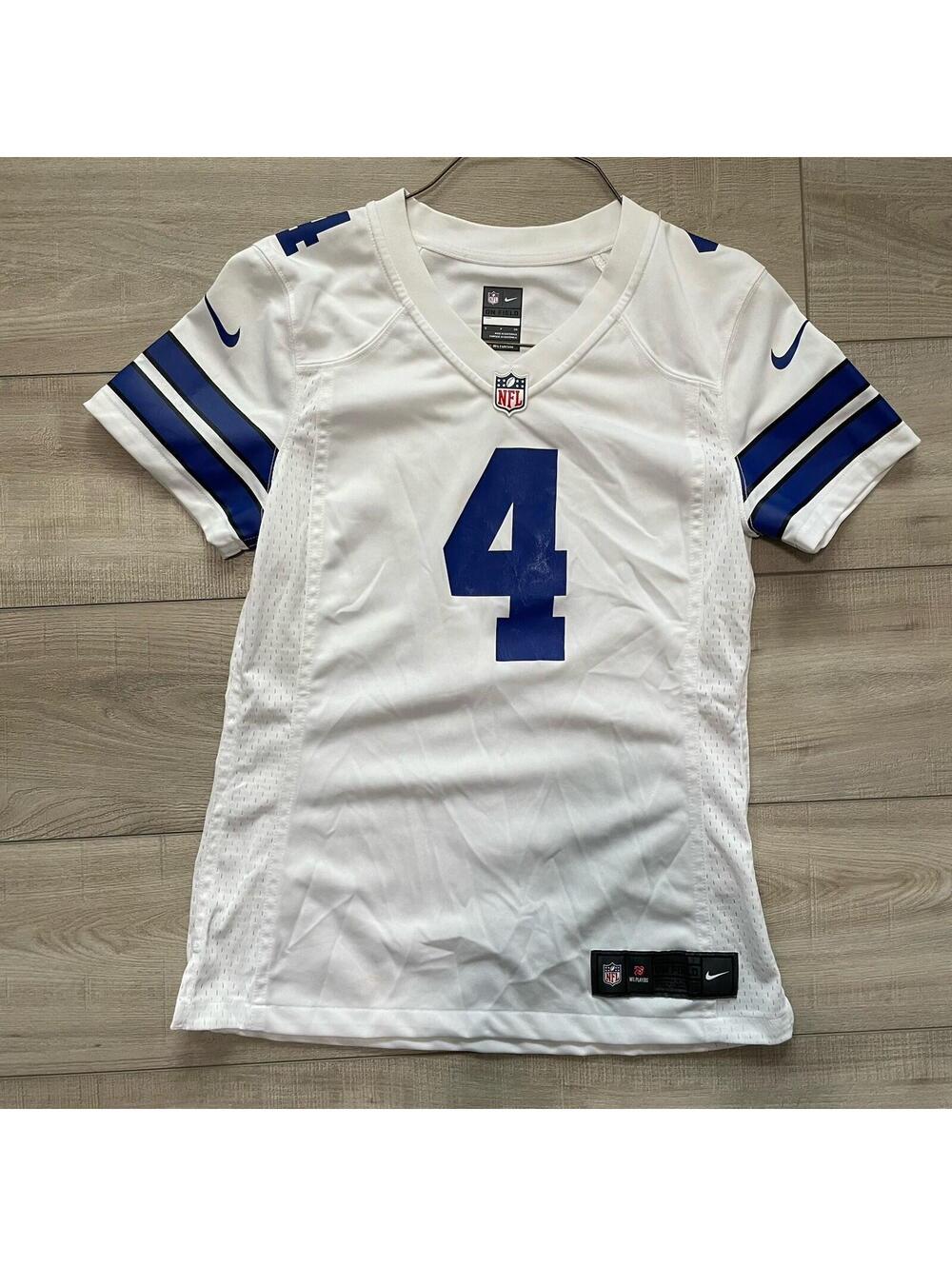 Nike Dak Prescott #4 White Dallas Cowboys Youth Jersey – Child Size – Read Desc